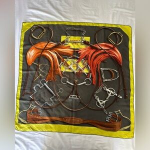 RARE Hermes   silk scarf “ projets carrés”